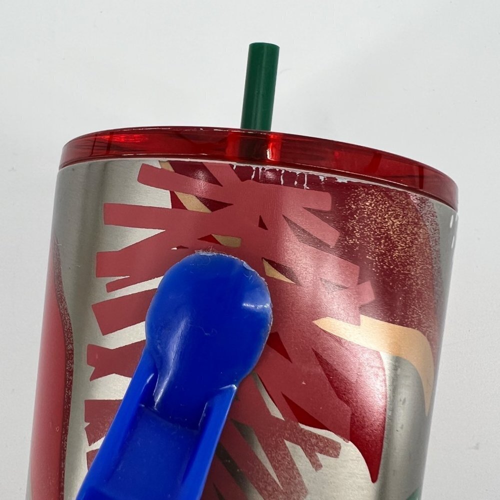 Starbucks Christmas 2019 Stainless Steel Tumbler‎ Cold Beverage With Lid & Straw - Picture 5 of 6